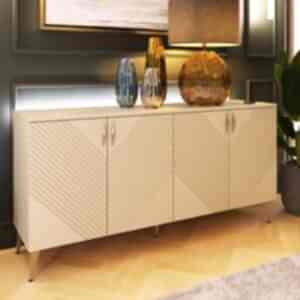 Frank Olsen AVA LED Mood Lighting 4 Door Sideboard - Antique White