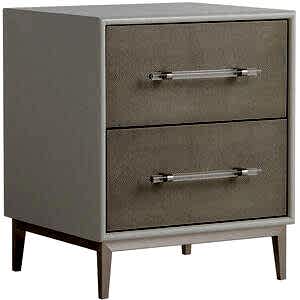 Alice Small 2 Drawer Bedside Table in Grey Shagreen