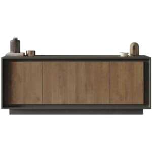 Luna Four Door Sideboard - Lava and Mercure Oak Finish
