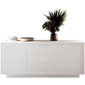 Luna Two Doors, Three Central Drawers Sideboard - Matt White  Finish