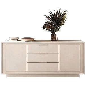 Luna Two Doors, Three Central Drawers Sideboard - Cashmere Taupe Finish by Andrew Piggott Contemporary Furniture