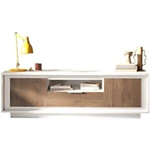 Luna Two Door, One Drawer TV Stand - Matt White and Mercure Oak Finish