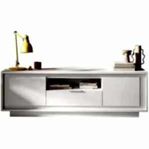 Luna Two Door, One Drawer TV Stand - Matt White Finish