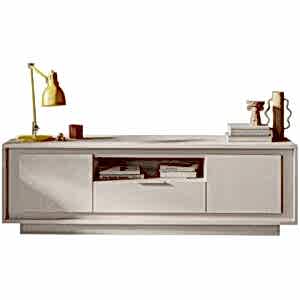 Luna Two Door, One Drawer TV Stand - Cashmere Taupe Finish