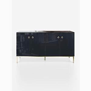 Frank Olsen LYRA 4 Door Sideboard Midnight Onyx Off-Black with LED Mood Lighting