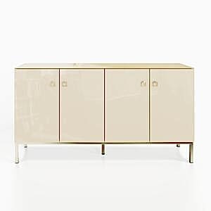 Frank Olsen LYRA 4 Door Sideboard Alabaster Off-White with LED Mood Lighting