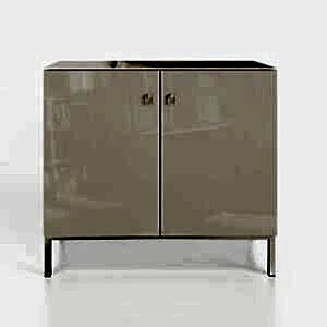 Frank Olsen LYRA 2 Door Tall Sideboard in Alabaster Off-White with LED Mood Lighting