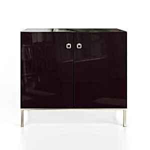 Frank Olsen LYRA 2 Door Tall Sideboard in Plum Black with LED Mood Lighting