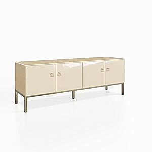 Frank Olsen LYRA 1500 TV Cabinet in Alabaster Off-White with LED Lighting