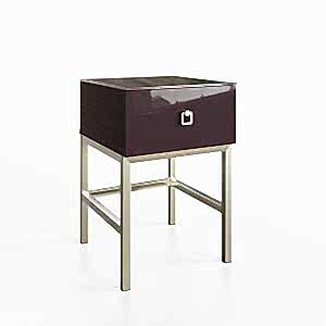 Frank Olsen LYRA 1 Drawer Lamp Table in Plum Black with LED Mood Lighting