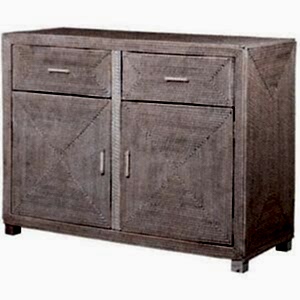 White Wash Rattan 2 Drawer 2 Door Chest