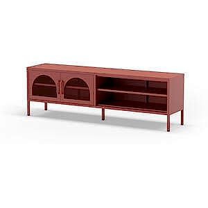 Mahon Metal Two Door TV Cabinet - Terracotta Finish