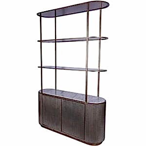 Belvedere Aged Gold Shelving Unit With Storage by The Arba Furniture Company
