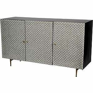 Arizona Bone Inlay 3 Door Sideboard with Grey & White Pattern
