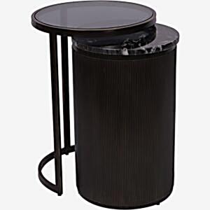 Belvedere Black Set of 2 Nesting Side Tables by The Arba Furniture Company