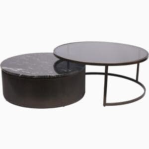 Belvedere Black Set of 2 Nesting Coffee Tables by The Arba Furniture Company