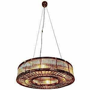Beau Art Deco Antique Brass Chandelier