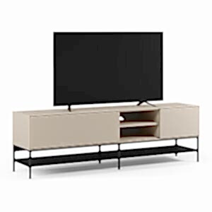 Antigua TV Stand, One Door, One Flap Door - Black and Cream Finish