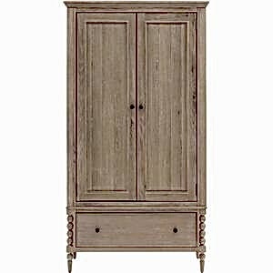 Artisan Limewashed Oak 2 Door 1 Drawer Wardrobe