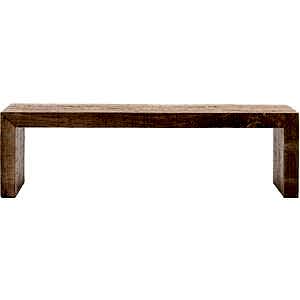 Iowa Minimalist Mango Wood Dining Bench in Natural Wood or Whitewashed Wood