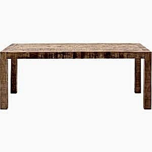 Iowa Minimalist Mango Wood Dining Table in Natural Wood or Whitewashed Wood