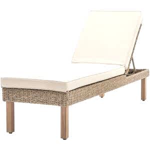 Avena Garden Natural Wicker Lounger with Cushions