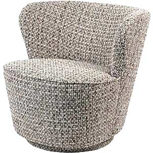 Greenwich Textured Fabric Swivel Slub Chair in Mocha