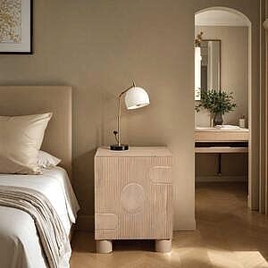 Austin Solid Mango Wood Bedside Table 1 Door