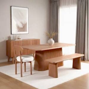 Indus Solid Mango Wood Rectangular Dining Table - 6-8 Seater