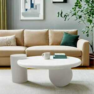 Geo White Modern Abstract Coffee Table