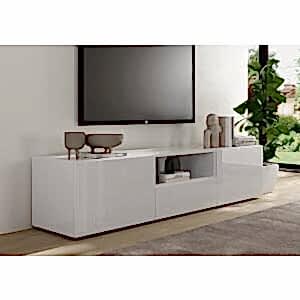 Raveena TV Unit, Two Doors, One Drawer - Gloss White Finish by Andrew Piggott Contemporary Furniture