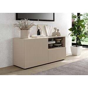 Raveena TV Stand, One Door, One Drawer - Cashmere Taupe Finish by Andrew Piggott Contemporary Furniture