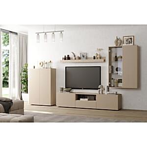 Raveena TV Unit, Sideboard, Wall Display Vitrine and Shelf - Cashmere Taupe Finish  by Andrew Piggott Contemporary Furniture