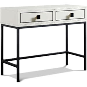 MIA Console Table – Antique White & Matte Black 